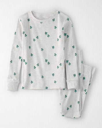 Kid Organic Cotton Pyjamas in Lucky Clovers Print, 