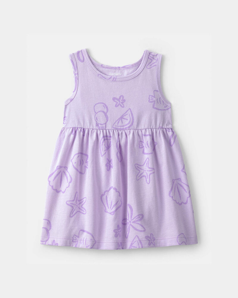 B&eacute;b&eacute; fille - Robe sans manches &agrave; motif vie marine - Mauve, image 1 sur 3 diapositives