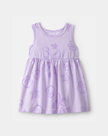Baby Girl Sea Animal Sleeveless Dress - Purple, 