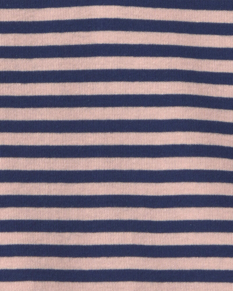 Filles - Haut manches longues en tissu c&ocirc;tel&eacute; &agrave; rayures &ndash; Rose/Bleu marine, image 2 sur 2 diapositives