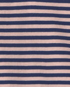 Filles - Haut manches longues en tissu c&ocirc;tel&eacute; &agrave; rayures &ndash; Rose/Bleu marine, image 2 sur 2 diapositives