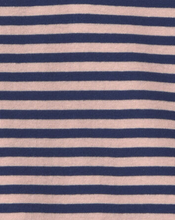Filles - Haut manches longues en tissu c&ocirc;tel&eacute; &agrave; rayures &ndash; Rose/Bleu marine, 