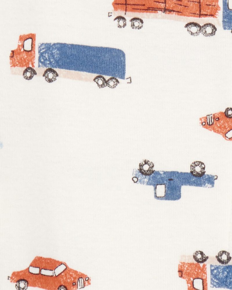 Baby Boy 1-Piece Car Print 100% Snug Fit Cotton Footie Pyjamas, image 2 of 3 slides