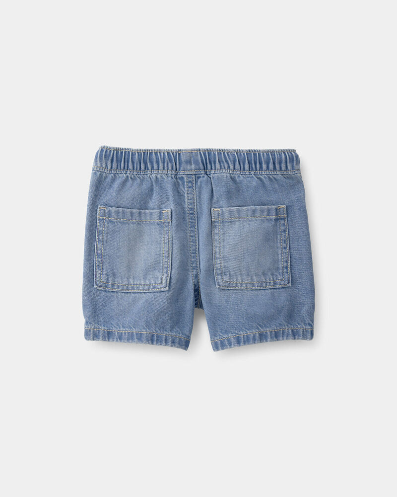 B&eacute;b&eacute; gar&ccedil;on - Short &agrave; cordon de serrage en denim - D&eacute;lav&eacute; clair, image 2 sur 3 diapositives