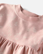 Baby Girl Organic Cotton Dress in Pink Bunny Print, image 5 of 6 slides