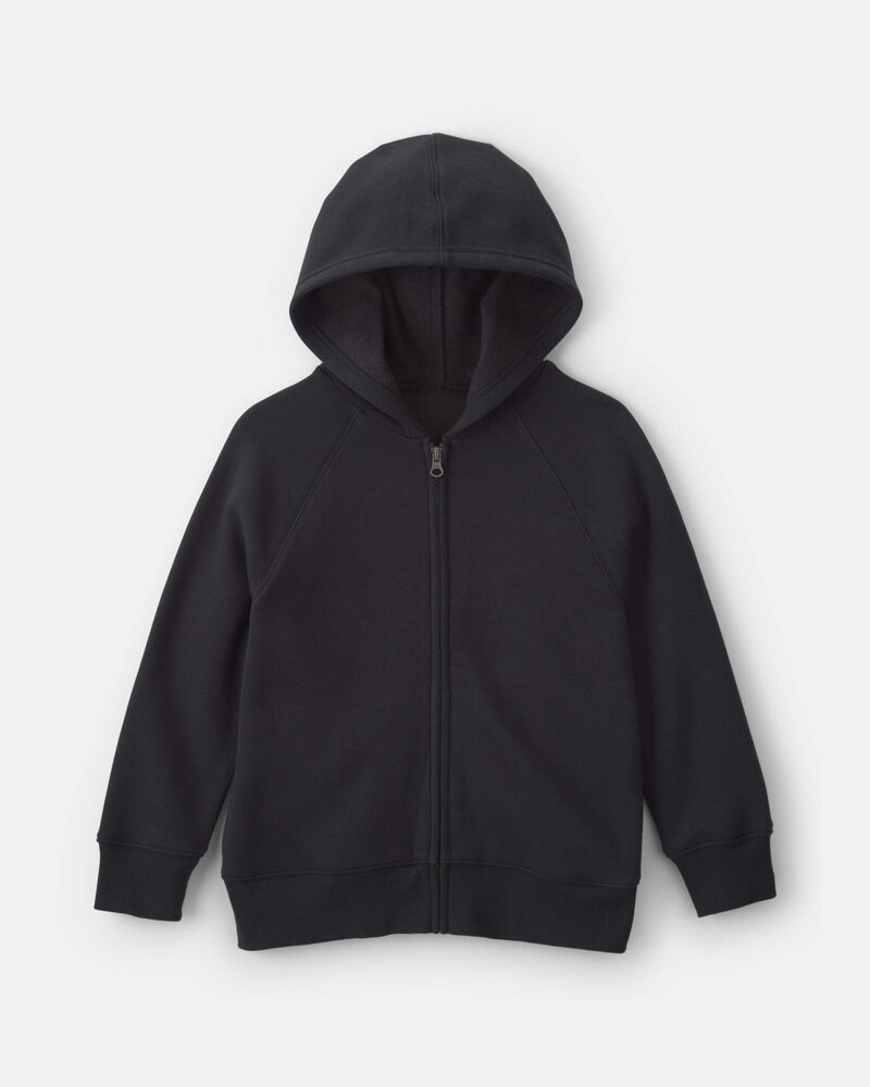 Boys Fleece Zip-Up Hoodie - Black, image 1 of 3 slides