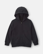 Boys Fleece Zip-Up Hoodie - Black, image 1 of 3 slides