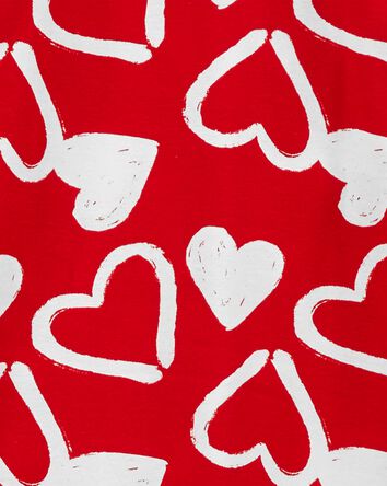 Pyjama de la Saint-Valentin 2 pièces en coton ajusté à motif de cœurs pour adultes, 