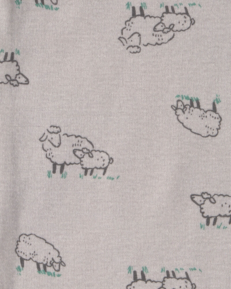 Baby 7-Pack Sheep Short-Sleeve Bodysuits - Green/Grey/Ivory, image 4 of 9 slides