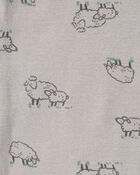 Baby 7-Pack Sheep Short-Sleeve Bodysuits - Green/Grey/Ivory, image 4 of 9 slides