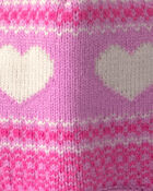 Filles - Tuque p&eacute;ruvienne &agrave; c&oelig;ur Kombi - Rose, image 2 sur 2 diapositives