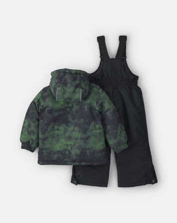 Toddler Boy  2 Piece Snowsuit With Chest Pocket- Green, 