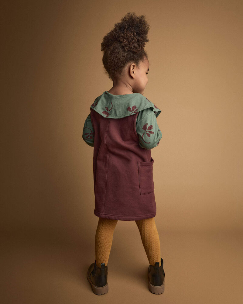 Toddler Girl Otter Pocket Jumper - Burgundy, image 4 of 5 slides