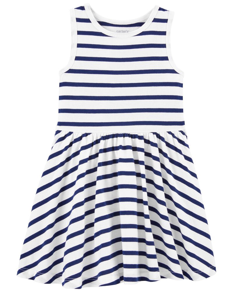 Toddler Striped Jersey Dress, image 1 of 4 slides