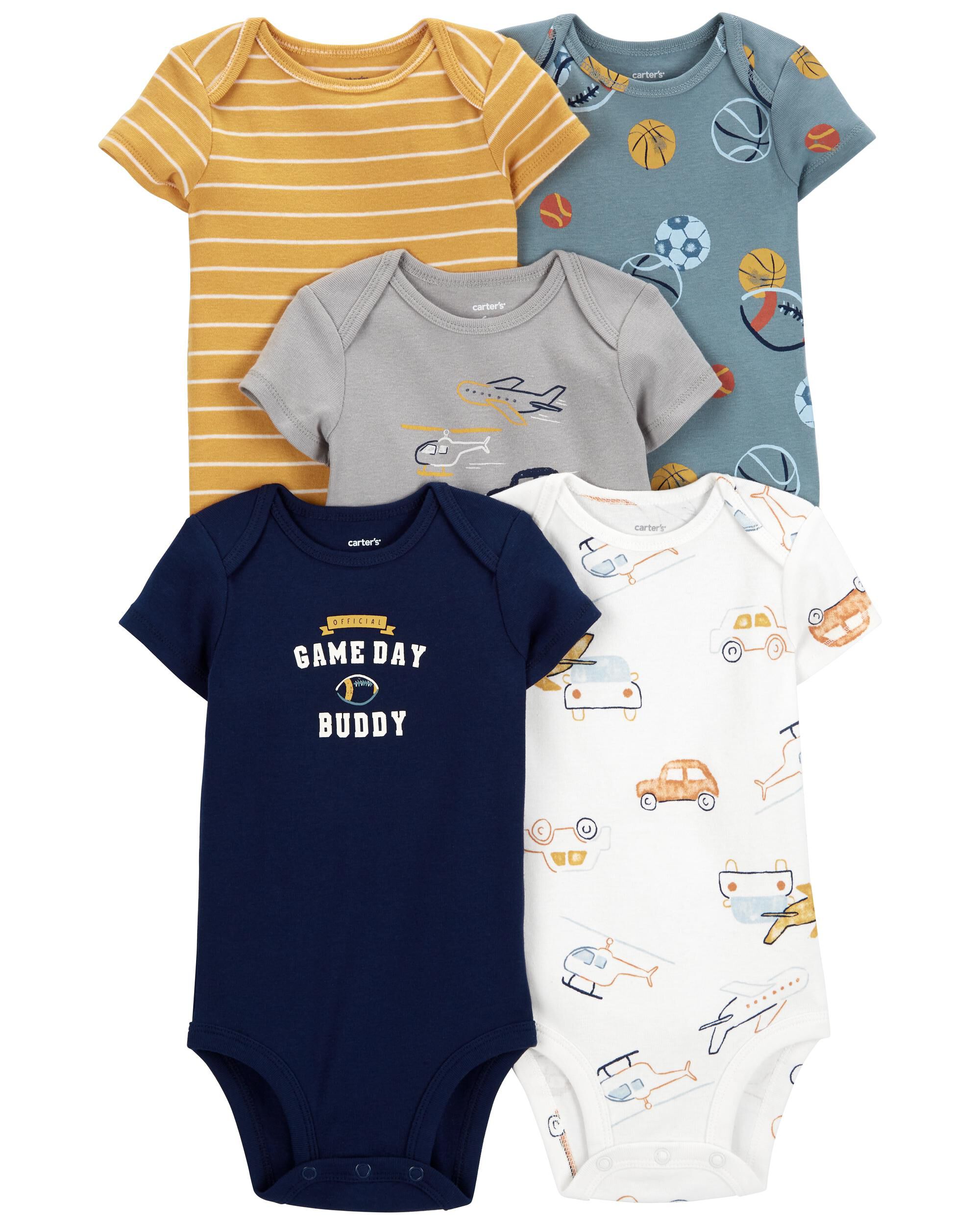 Multi 5 Pack Short Sleeve Bodysuits Carter s Oshkosh Canada
