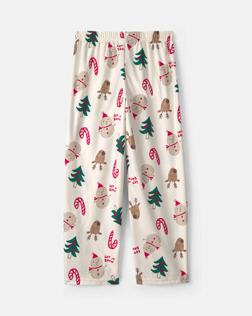 Jeune - Pantalon de pyjama ample en molleton &agrave; th&egrave;me de No&euml;l &ndash; Cr&egrave;me, 
