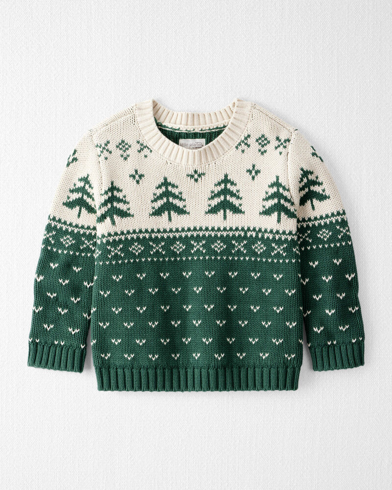 Tout-petit - Chandail tricot motif jacquard en coton biologique, image 1 sur 4 diapositives