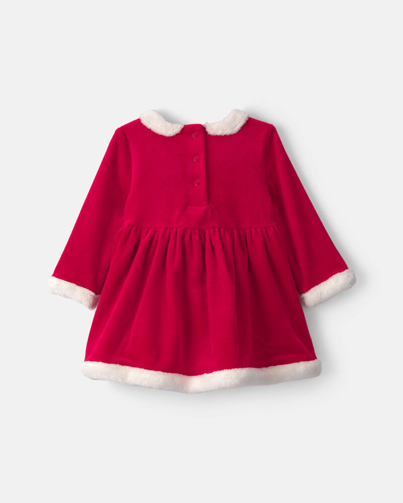 Baby Girl 2-Piece Christmas Long-Sleeve Dress Set - Red, image 2 of 3 slides