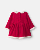 Baby Girl 2-Piece Christmas Long-Sleeve Dress Set - Red, image 2 of 3 slides