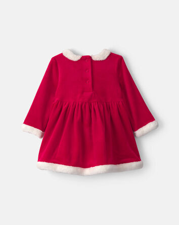 Baby Girl 2-Piece Christmas Long-Sleeve Dress Set - Red, 