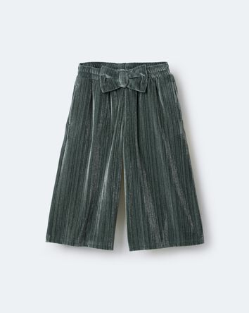 Tout-petit fille - Pantalon en velours à jambes larges avec nœud - Vert foncé, 