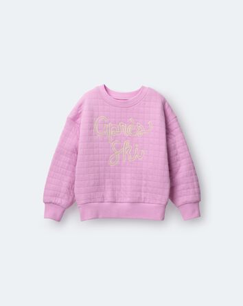 Tout-petit fille - Chandail &agrave; manches dolman &laquo;Apr&egrave;s Ski&raquo; - Lilas, 