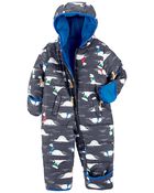 Dino Print Snowsuit, image 2 of 3 slides