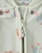 Baby Girl Squirrel Print Loose Fit Long-Sleeve Sleeper - Green, image 2 of 4 slides
