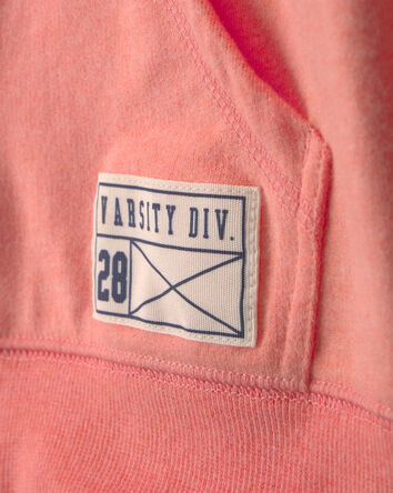 Boys French Terry Zip-Up Hoodie - Orange, 