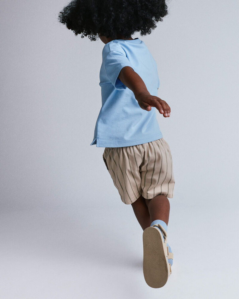 Toddler Boy Playground Shorts in Stripes - Khaki/Olive, image 4 of 6 slides