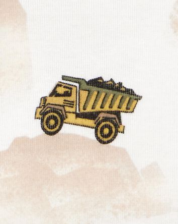 Bébé Pyjama 4 pièces en coton ajusté à motif de construction, 