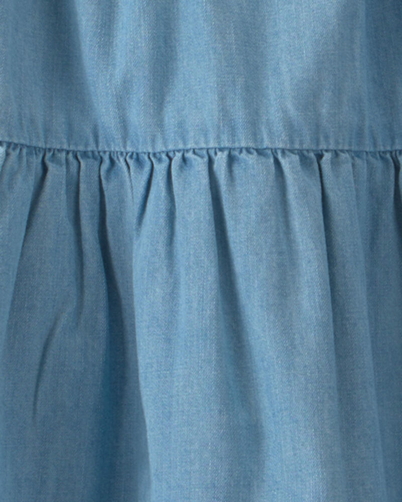 Girls Organic Cotton Chambray Dress, image 4 of 5 slides