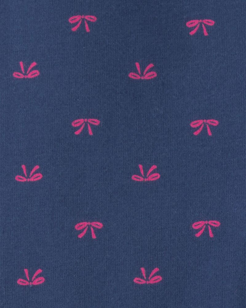 Toute-petite fille &ndash; Legging extensible en coton &agrave; motif n&oelig;ud &ndash; Bleu marine, image 3 sur 3 diapositives