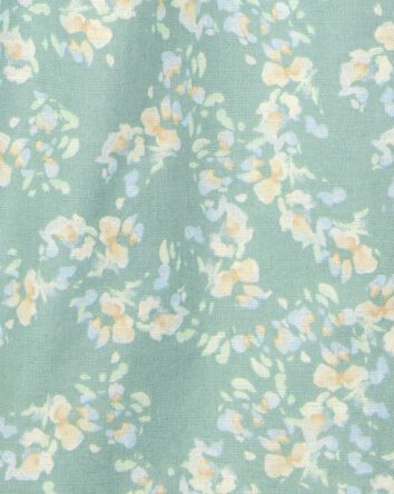 Toddler Floral Short-Sleeve Jumpsuit - Green, 
