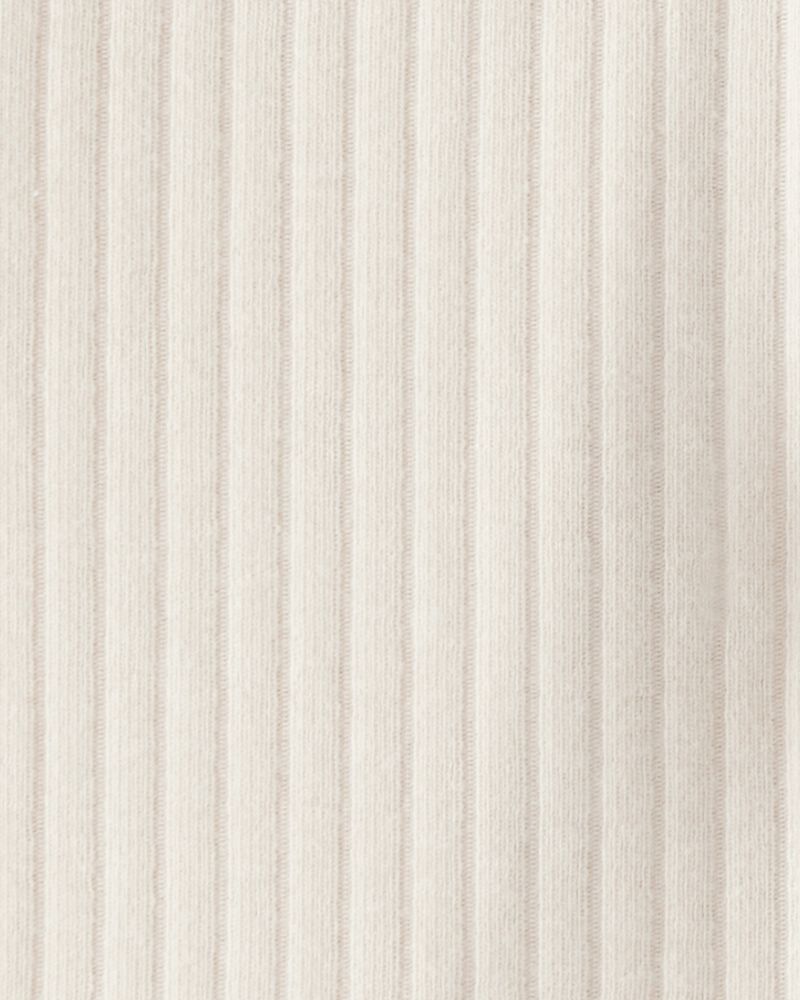 Baby Girl Rib Pull-On Stretch Flare Leggings - Cream, image 3 of 4 slides