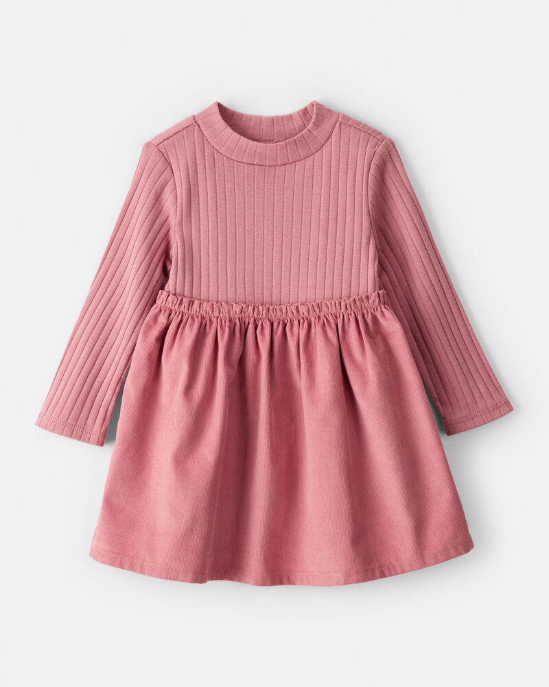 Baby Girl Rib Knit Dress - Pink, image 1 of 5 slides