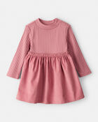 Baby Girl Rib Knit Dress - Pink, image 1 of 5 slides