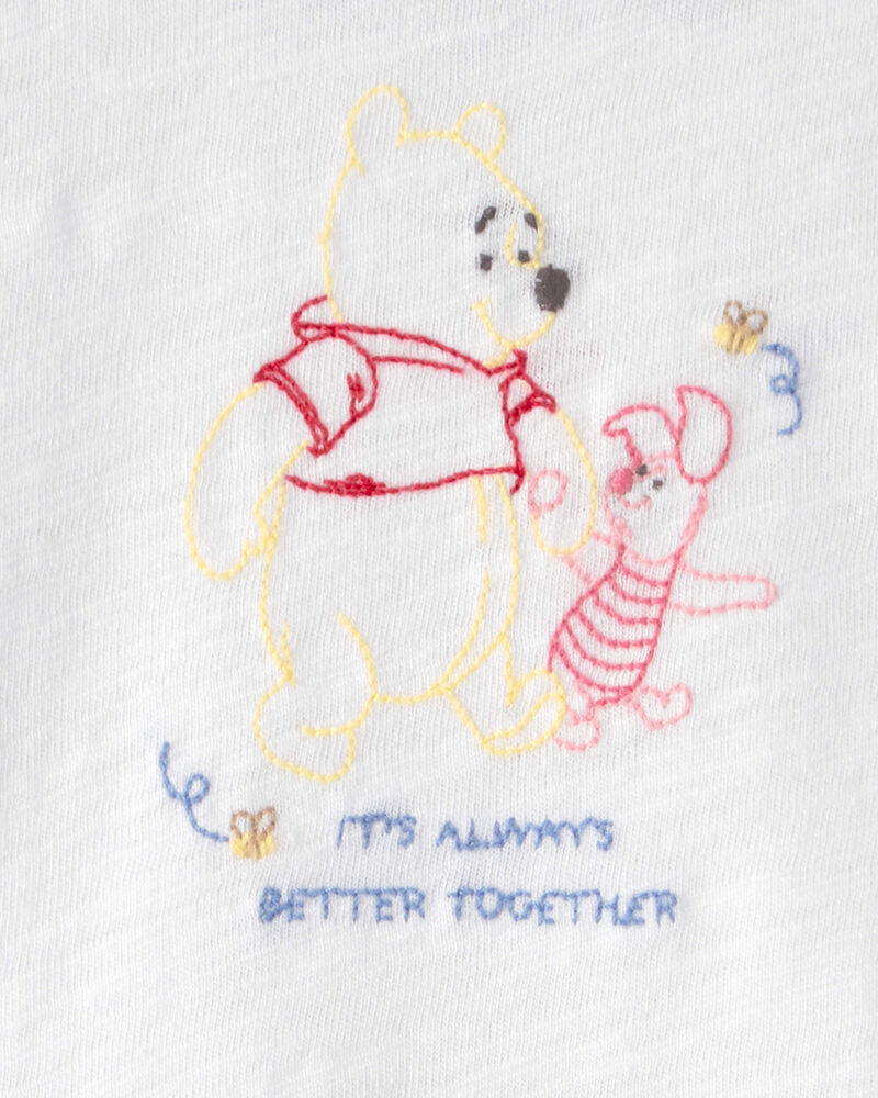 B&eacute;b&eacute; - T-shirt &agrave; imprim&eacute; et broderie Winnie l&rsquo;Ourson de Disney&reg; - Blanc, image 3 sur 4 diapositives