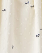 Baby Swiss Dot Bow Print Dress - Ivory, image 3 of 4 slides