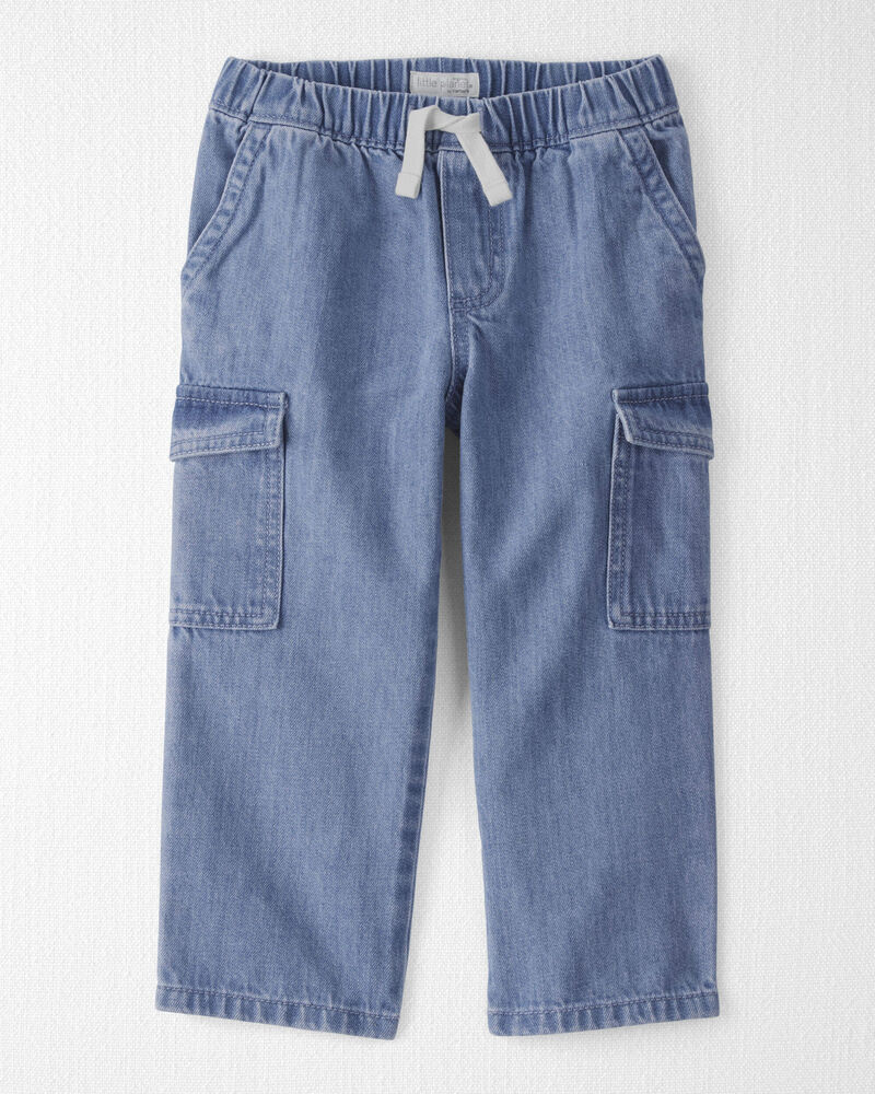 Toddler Organic Cotton Denim Cargo Pants, image 1 of 6 slides