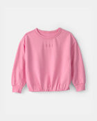 Toddler Girl Strawberry French Terry Pullover Sweatshirt - Pink, image 1 of 5 slides