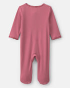 B&eacute;b&eacute; fille - Grenouill&egrave;re en coton avec fermeture &agrave; glissi&egrave;re double sens &agrave; motif floral &ndash; Rose, image 2 sur 4 diapositives