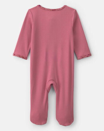 Baby Girl Floral Cotton 2-Way Zip Sleeper - Pink, 