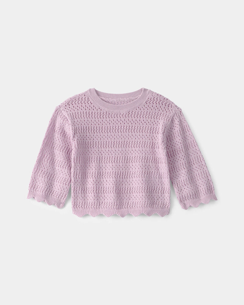 B&eacute;b&eacute; fille - Chandail festonn&eacute; - Mauve, image 1 sur 2 diapositives