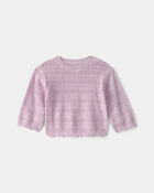 B&eacute;b&eacute; fille - Chandail festonn&eacute; - Mauve, image 1 sur 2 diapositives