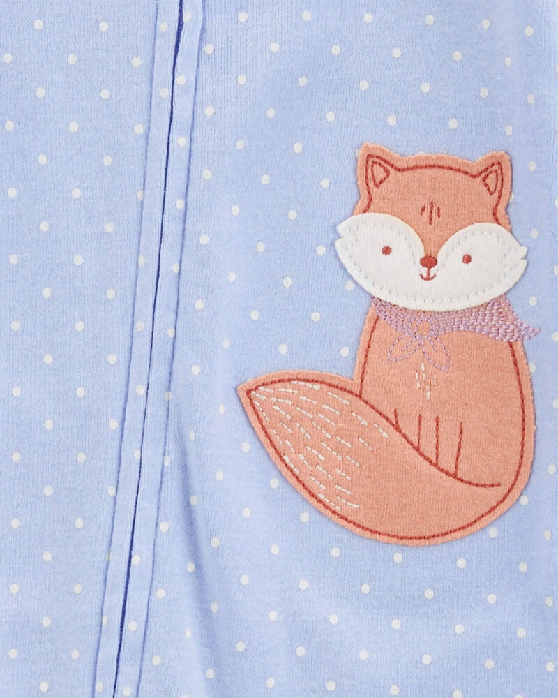 Toddler 1-Piece Fox 100% Snug Fit Cotton Footless Pyjamas, image 2 of 4 slides