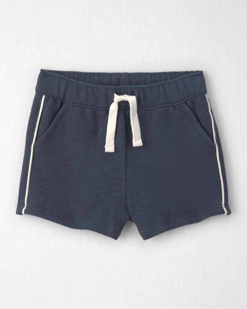 B&eacute;b&eacute; - Ensemble 2 pi&egrave;ces chandail et short en coton biologique - Bleu marine, image 2 sur 4 diapositives