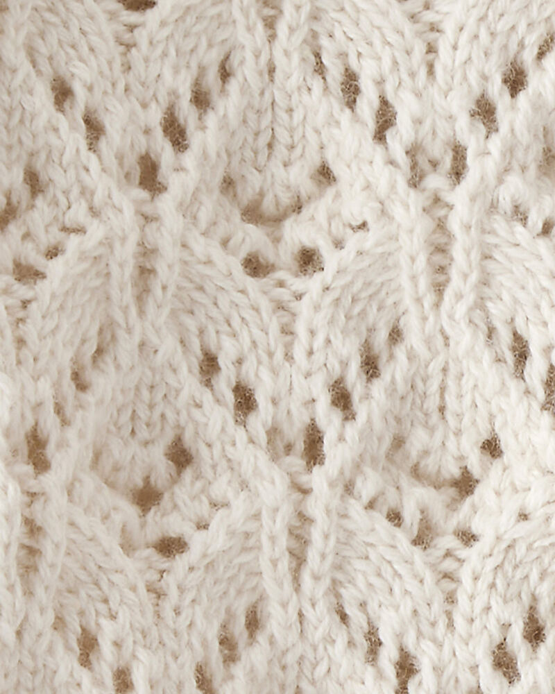 Baby Girl Organic Cotton Pointelle Sweater, image 4 of 5 slides