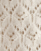 Baby Girl Organic Cotton Pointelle Sweater, image 4 of 5 slides