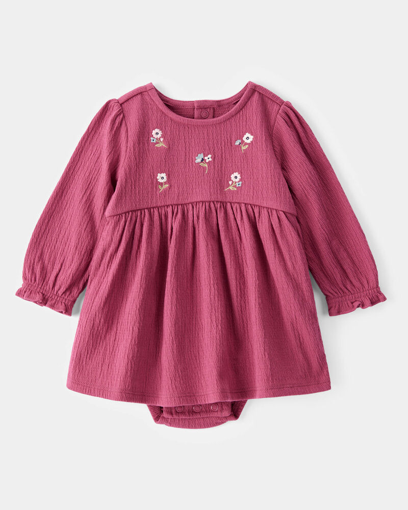 Baby Embroidered Floral Bodysuit Dress, image 1 of 5 slides